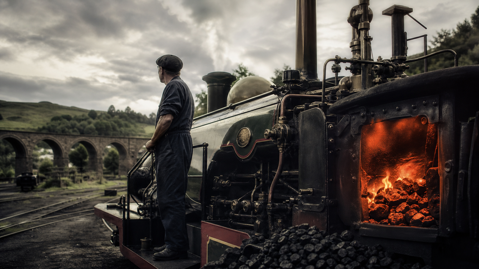 A 19th century steam engine burning coal, illustrating efficiency raising total consumption