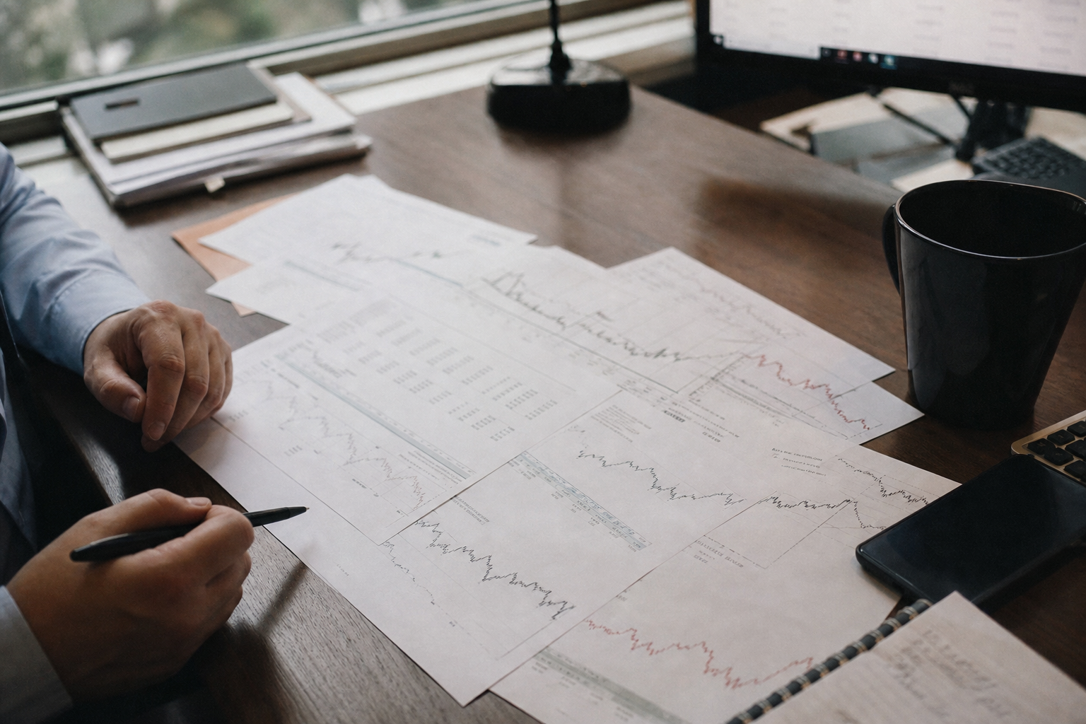 Several analyst price targets pinned to a board, showing a wide range of numbers.